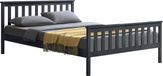 en.casa Houten bed Sterk massief grenen 180x200 cm donkergrijs