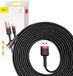 Baseus - Universele USB naar Lightning kabel - 3 Meter - Zwart/Rood