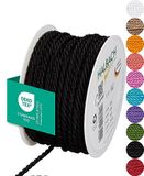 Halbach Seidenbänder Premium koord (zwart) | breedte 4 mm lengte 25 m | Made in Germany & Öko-Tex gecertificeerd | glanzend satijnen koord van acetaat