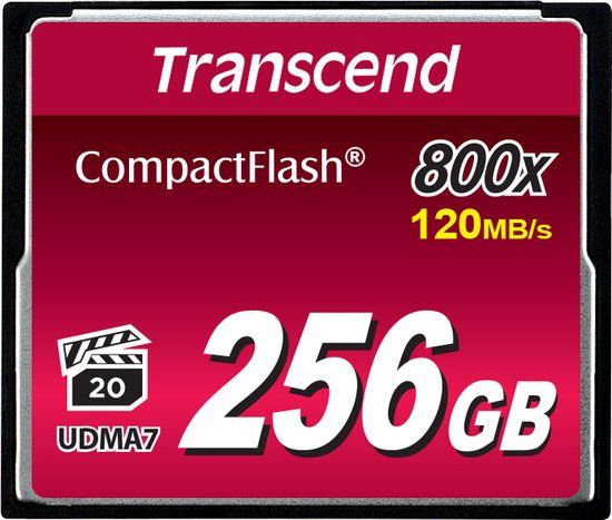 Transcend 256GB 800x CF CompactFlash - 120MB/s Read - 60MB/s Write - 5 Year Warranty