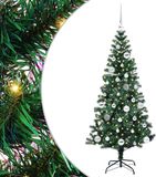 vidaXL - Kunststof - Voorverlichte - Kerstboom - Groen - 150 cm