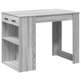 VidaXL Bureau met lade & plank 102x62x77,5 cm Grijs Sonoma Bewerkt Hout