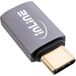 InLine® USB4-adapter, USB-C stekker naar USB-C aansluiting, 40 Gb/s gegevenssnelheid, 240 W Power Delivery, 8K @60Hz video, aluminium behuizing, grijs, 35900F