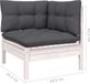 The Living Store Loungeset - Grenenhouten Hoekbank en Middenbank - Wit - 11-persoons - 63.5x63.5x62.5 cm