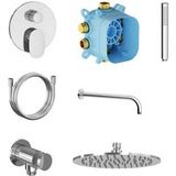 Ravak Spring - Mitigeur de douche encastré SG 090.00CR, avec corps d'encastrement et accessoires, chrome X07S145