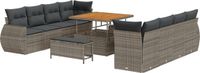 vidaXL Tuinbank Set 10-zits Polywood Grijs