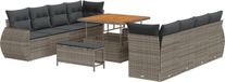 vidaXL Banc de jardin 10 places polywood gris