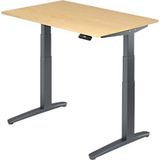 hjh OFFICE PRO Hammerbacher XBHM VXBHM Elektrisch hoogteverstelbaar Zit-sta-bureau Rechthoekig Ahorn C-Voet 1.200 (B) x 800 (D) x 1.290 (H) mm Spaanplaat, Staal, Aluminium