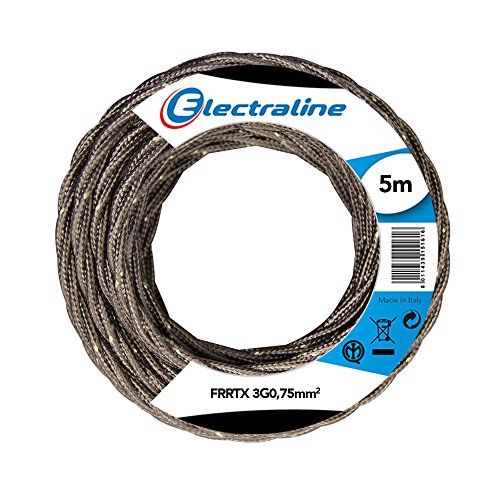 Electraline 16807 FRRTX textielkabel - 3G0,75 mm - 5 m - bruin