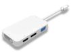 PremiumCord Adapter Mini DisplayPort naar DP + HDMI + DVI + VGA Video 4K @ 60Hz UHD 2160p (over DP), Full HD 1080p 60 Hz, Lengte: 20 cm, Wit