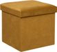 Atmosphera Pouf/tabouret/hocker Amber - Boîte de rangement pliable - velours Ocre - D38 x H38 cm - MDF/polyester