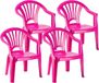 Plasticforte Chaise pour enfants - 6x - rose - 50 cm - pour intérieur et extérieur - plastique