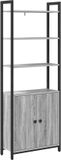 vidaXL Boekenkast - 6-laags - 60 x 24 x 161 cm - Bewerkt hout - Grijs Sonoma