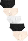 Next - Dames - Set van 5 katoenrijke korte slips - Zwart