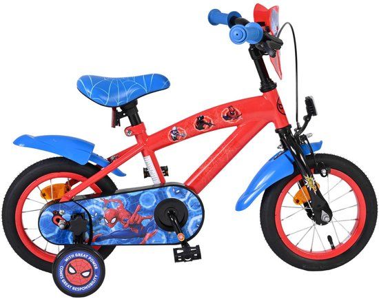 Volare Spider-Man Kinderfiets - Jongens - 12 inch - Blauw/Rood
