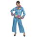 Chaks - Glitteroutfit voor dames, metallic kostuum voor festivals | 2-delige set met jas en broek voor carnaval en festivals, retro-ontwerp, accenten van imitatiebont, metallic look