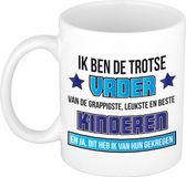 Bellatio Decorations vaderdag mok - trotse vader van de leukste kinderen - 300 ml