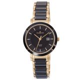Dugena 4461008 Polshorloge Dames Kwarts Solar Keramiek Zwart Staal 5 ATM