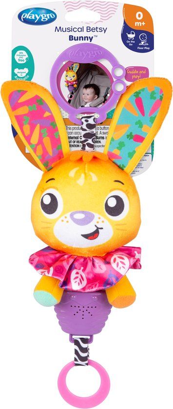 Playgro Musical Pullstring Betsy Bunny - Roze