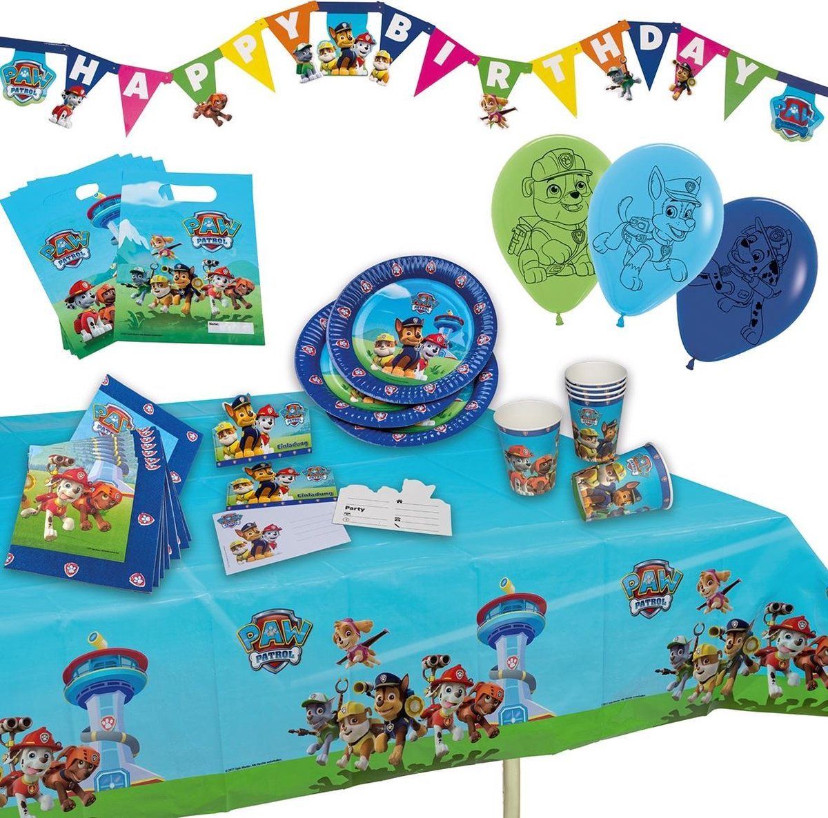 tib Panda tib Feestset Paw Patrol Papier Blauw 51-delig