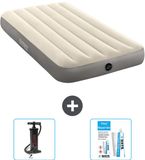 Intex Luchtbed - 1-Persoons - 99 x 191 x 25 cm - Beige - Inclusief Pomp en Reparatieset