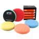 SPTA Polijstspons, 5-delig, 150 mm, klittenband, waffle, polijstsponzen, polijstopzetstuk, waxspons, polijstpad, spons, polijstschuim, set voor 150 mm excentrische polijstmachine, slijpmachine