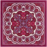 Roeckl Sjaal Fine Paisley 53x53 Zijde Multi Wine