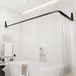 Erica Barre de rideau de douche d'angle (forme L) | Barre de douche extensible (70x90, 70x160 ou 90x140 cm) | Barre de douche en acier inoxydable