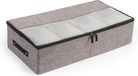 Bol Commode de lit, sac de rangement, commode de lit pliable, boîte de rangement avec poignée, rangement de vêtements, organisateur, 58 x 30,5 x 14 cm, fenêtre semi-transparente (gris foncé)