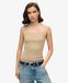 Superdry Beige Fine Ribbed Camisole Top Taille 42