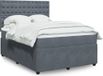 Maison Exclusive - Sommier à lattes de lit et matelas Velours gris foncé 160x200cm