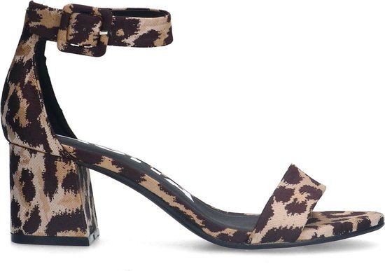 Sacha - Dames - Leopard sandalen met blokhak - Maat 42