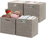 Posprica Opvouwbare opbergkubussen, open opbergdozen, zware stoffen containers, voor plank, laden, kast, kast - 28 × 28 cm (set van 4, koffie)