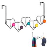 Premier Housewares Hook deurgarderobe, 5 haken, meerkleurig, chroom, kunststof, 10x37x20