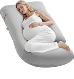 VEVOR Coussin de grossesse Coussin d'allaitement Coussin latéral 132x68x20cm Forme G Gris