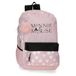 Joumma Disney Minnie Heads Rugzak met dubbel vak, aanpasbaar aan trolley, 39,6 cm (15,6 inch), roze, 31 x 44 x 15 cm, polyester, 24,68 l