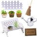 Miniature garden tool set for table garden - Decorative mini garden - 9-piece
