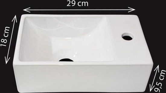 Best Design Wonder Fontein - 29x18x9.5cm - Keramiek - Wit - 1 Kraangat Rechts