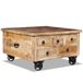 vidaXL Salontafel ruw mangohout 70x70x40 cm - bruin