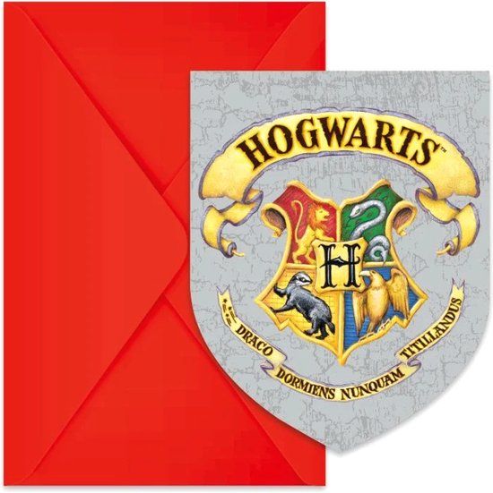 Procos Globos Harry Potter Poudlard uitnodigingen - 6 stuks