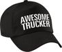 Bellatio Decorations Awesome trucker pet / cap zwart voor volwassenen