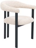 DÉJA Living Eetkamerstoel Odense - Stof - Beige/Zwart - Set van 2