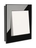 OPUS® 55 Fusion glazen afdekframe uitvoering 1-voudig, basisframe poolwit, kleur zwart