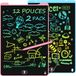 Electight Tekentablet voor kinderen, 30,5 cm, kleurrijk, LCD-schrijftablet, grafische tabletten met wisknop en vergrendeling, speelgoed voor meisjes en jongens, blauw + roze, 2 stuks