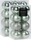 Christmas Decoration Koopman International Kleine kerstballen - 40x st - 3 en 5 cm - mintgroen - kunststof - kerstversiering