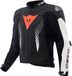 Dainese Super Speed 5, perforierte Lederjacke, Farbe: Schwarz/Weiß/Neonrot, Größe: 48