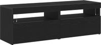 VidaXL Meuble TV 2 pièces chêne noir bois ouvragé