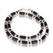 Memphis kralen ketting Kokos Hout Zwart Wit - 50cm