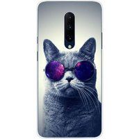 1001 coques OnePlus Siliconen hoesje compatibel met OnePlus 7 Pro Cat met bril