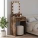 Merkloos / Sans marque Wan GmbH Kaptafel - Make-uptafel - Slaapkamer Meubel - Geïntegreerde Verlichting - 50 x 41 x 140 cm - Bruin